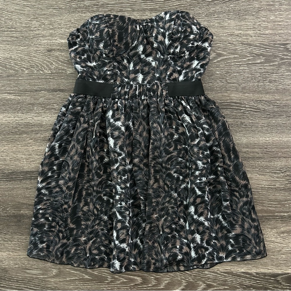 American Rag Cie Strapless Corset Mini Party Dress Animal Print Size M Y2K NWT